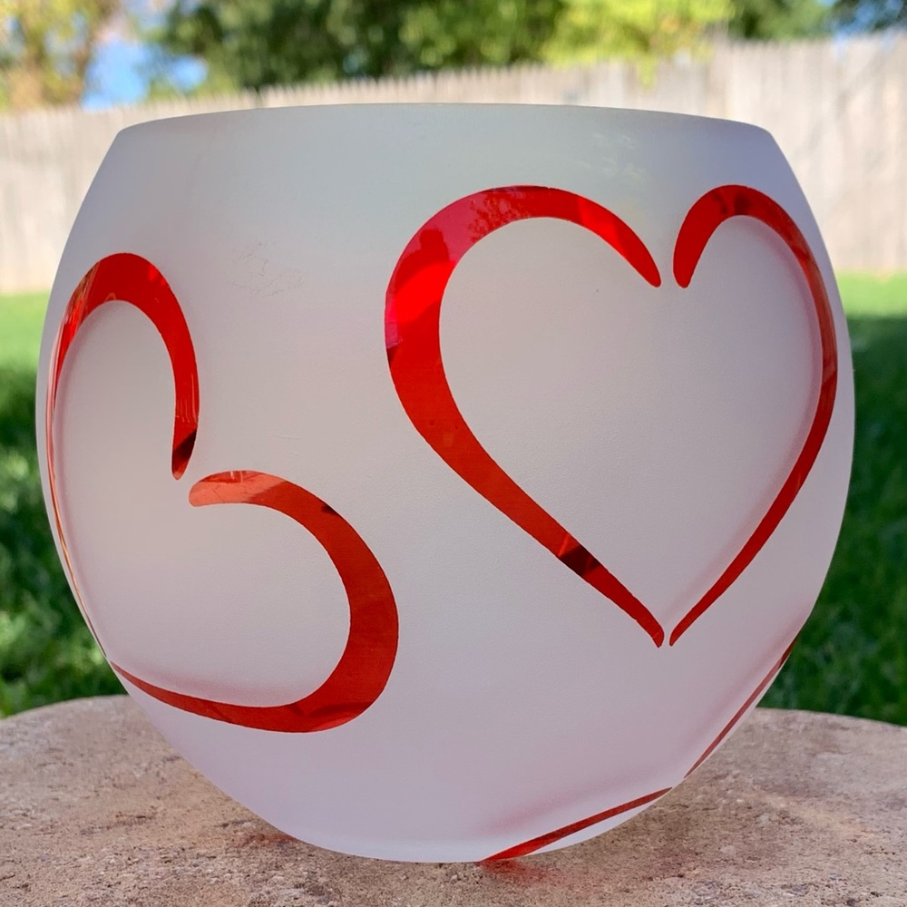 Telefora Heart Glass Vase/Candy Dish
